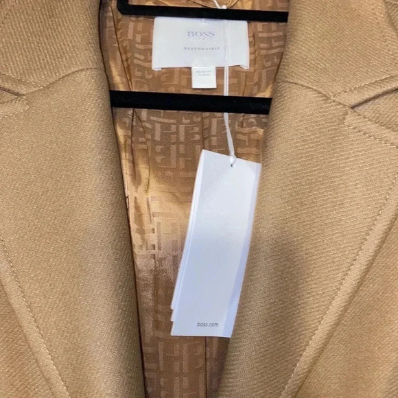 Boss Coluise Wool Blend Coat Camel Size 12 - Picture 11 of 12